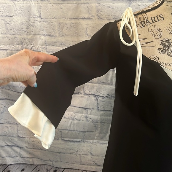 Nanette Lepore Layered Cold Shoulder Dress NWT Tied Shoulders Ruffles Size 4 - Picture 3 of 11